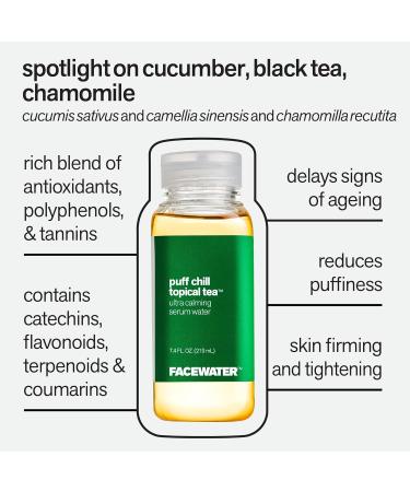 Facewater Puff Chill Topical Tea Ultra Calming Serum for All Skin Types | International Shipping Available - Buy Online on GoSupps.com
