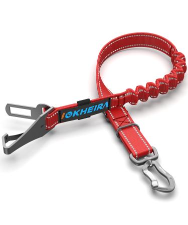 IOKHEIRA Dog Safety Belt Adjustable Dog Belt for Car with Universal Plug & Locking Bar Cherry Red - Buy Online on GoSupps.com