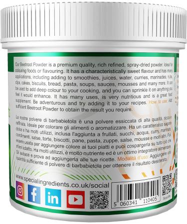 Beetroot Powder 250g Premium Quality Natural Food Colour Non-GMO Gluten Free - Recyclable Container 250 g - Buy Online on GoSupps.com