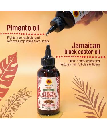 Tropic Isle Living Strong Roots Red Pimento Hair Growth Oil 4oz | Moisture & Shine Stimulates Hair Growth Strengthens Hair - Brush Set Included - Buy Online on GoSupps.com