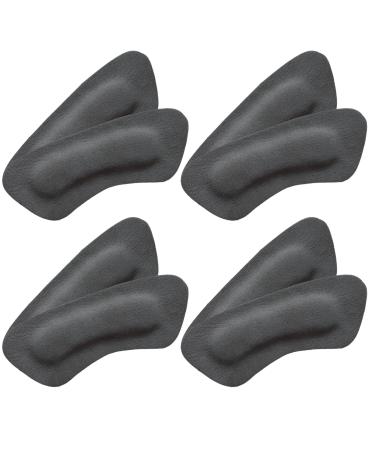 Comfort Heel Pads for Shoes Leather Heel Cushions for Heel Pain Relief Blister Prevention High Heel Comfort Pads for Women Men Heel Protectors and Liners (4 Pairs Leather Dark Grey)