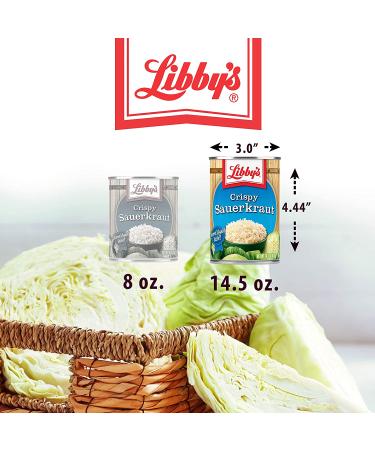 Libby's Crispy Sauerkraut | Classic Barrel Aged Tangy-Sour Taste | Crunchy Translucent Golden Shredded Cabbage | Brined  Fermented and then Hot Packed | 14.5 ounce can (Pack of 12) - Buy Online on GoSupps.com