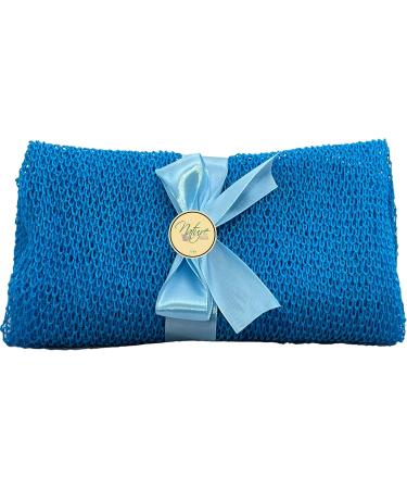 Nature by EJN Long NKN Customized Net Bath Sponge | African Porous Skin Exfoliation | Stretches to 49 | Sea Blue - Buy Online on GoSupps.com