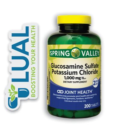 Glucosamine Sulfate Potassium Chloride Tablets. Includes Luall Fridge Magnet + Spring Valley Glucosamine Sulfate Potassium Chloride Tablets Dietary Supplement 1 000 mg 200 Count - Buy Online on GoSupps.com