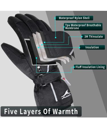 Achiou Waterproof Touchscreen Ski Snow Gloves for Men Women - Winter Warmth with Portable Pocket (Medium) - Buy Online on GoSupps.com