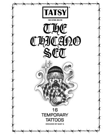 Tatsy Chicano Set: Temporary Tattoo Cover Up Sticker for Men and Women - Unique Chicana Gansta Lowrider Style Designs - Buy Online on GoSupps.com