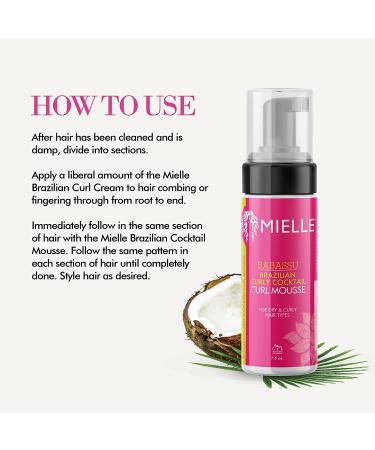 Mielle Organics Babassu Brazilian Curly Cocktail Mousse - 7.5 oz - for Dry, Curly, and Frizzy Hair - Buy Online on GoSupps.com