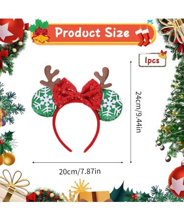 Christmas Sequin Antler Headbands Christmas Bow Headband Red Green Christmas Reindeer Hairbands Lovely Party Holiday Hairhoops Xmas Hair Accessories Hair Bows Hair Hoop Hair Band for Women and Girl - Buy Online on GoSupps.com
