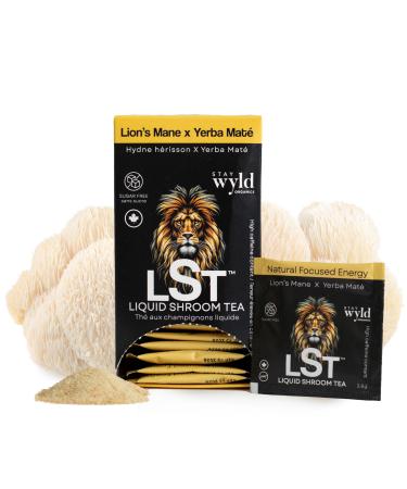 Stay Wyld Organics - Canadian Mushroom Blend Iced Mix Lion s Mane X Yerba Mat Citrus Energy Infusion for Focus and Vitality Sugar-Free Drink Instant Tea Packet 20 Sachets