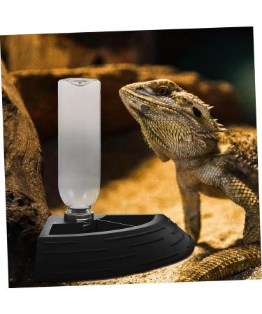 Happyyami Turtle Drinker Reptile Water Dish Bowl Reptile Water Dispenser Pet Water Feeder Reptisoil Plastic 17X17X3.5CM Black - Buy Online on GoSupps.com
