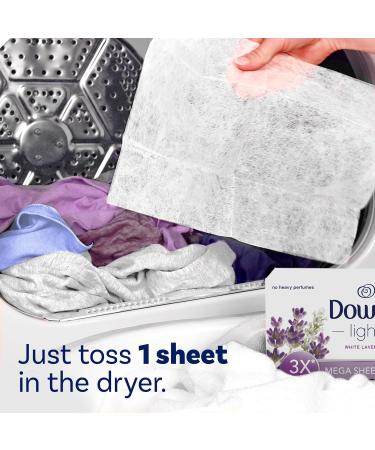 Downy Light Mega Dryer Sheets Fabric Softener Dryer Sheets White Lavender 120 Count - Buy Online on GoSupps.com