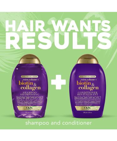 OGX Thick & Full + Biotin & Collagen Extra Strength Volumizing Shampoo with Vitamin B7 & Hydrolyzed & Hydrate and Repair + Argan Oil of Morocco Extra Strength Conditioner 385ml - Buy Online on GoSupps.com