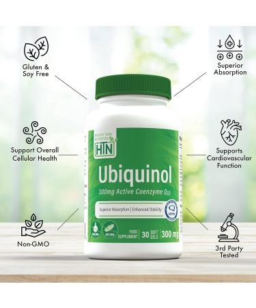 Ubiquinol 300mg 30 Softgels - Enhanced Absorption CoQ10 - Kaneka Ubiquinol - 30 Count - Buy Online on GoSupps.com