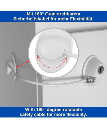 Secure Your Home with Our White Adhesive Lock - Child Safety Lock for Refrigerators Closets Doors & Windows - Includes 2 Keys & Replacement Pads - Buy Online on GoSupps.com