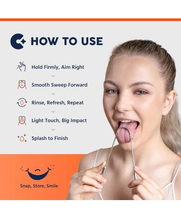 Buy Stainless Steel Tongue Scraper Pack of 4 with Travel Cases - Fresh Breath & Oral Hygiene Tool for Adults - 100% Durable & Easy to Carry - Buy Online on GoSupps.com