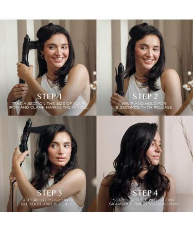 Kristin Ess Hair NANOBLACK Automatic Ceramic Curling Iron & Heat Protectant Spray - Dual Voltage Beach Waver | Perfect Curls & Styling - Buy Online on GoSupps.com