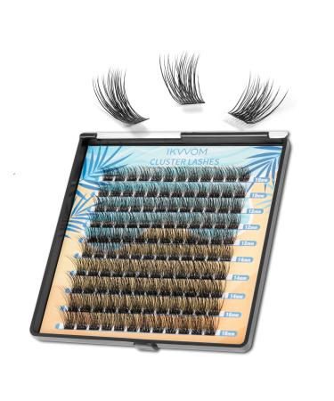 IKVVOM Cluster Lashes 10-16mm 120Pcs Mix lengths Lash Clusters C Curl Individual Lashes Volume Eyelash Clusters Wispy Cluster DIY Eyelash Extensions DIY At Home Soft And Reusable Lashes MIX 10-16mm A-120pcs Fluffy Style