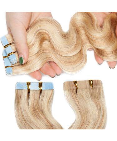 Rich Choices Tape In Extensions - 40PCs 80g Real Remy Hair #18/613 Ash Blonde/White Blonde 35cm - Premium Quality Hair Extensions - Buy Online on GoSupps.com
