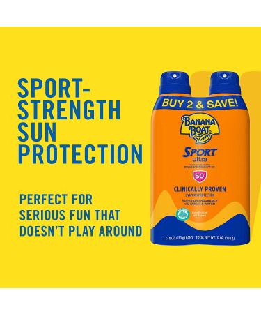 Banana Boat Sport Ultra Sunscreen Spray SPF 50 Twin Pack - 6oz x 2 - Buy Online on GoSupps.com