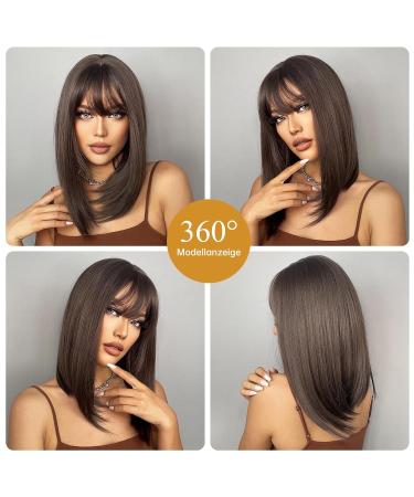 Shop Shoulder Length Brown Wigs for Women | Glueless Synthetic Dark Brown Wigs for Daily Use - Buy Online on GoSupps.com