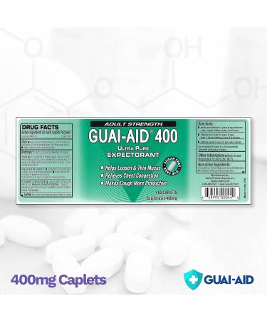 400 Guai-Aid 600mg Ultra-Pure Expectorant Caplets - 400 Scored Caplets - Buy Online on GoSupps.com
