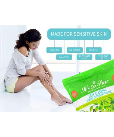 Buy It s So Pure All Natural Laundry Detergent Powder Deep Cleaning Non-toxic Vegan Fragrance Free for Sensitive Skin 100 Loads HE Compatible - Buy Online on GoSupps.com