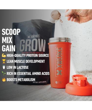 Xwerks Grow 100% New Zealand Grass-Fed Whey Protein - 23g Pure Isolate All-Natural Paleo & Keto-Friendly Gluten-Free (Peanut Butter Flavor) - 30 Servings - Buy Online on GoSupps.com
