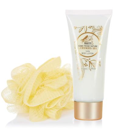 BRUBAKER Luxury Vanilla Spa Beauty Set | 6-Piece Bath & Shower Gift Set in Ceramic Stiletto White Gold | International Shipping Available - Buy Online on GoSupps.com
