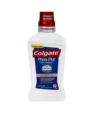 Colgate Phos Flur Ortho Defens Fluoride Rinse Gushing Grape 16.9-Ounce Bottle (Pack of 2)