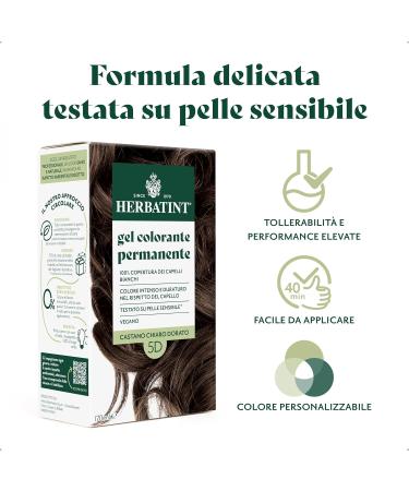  Herbatint Herbatint Permanent Hair Color Gel 5D Light Golden Brown - 170ml | Ammonia Free 100% White Hair Coverage | for Sensitive Skin with 8 Organic Natural Extracts - Buy Online on GoSupps.com