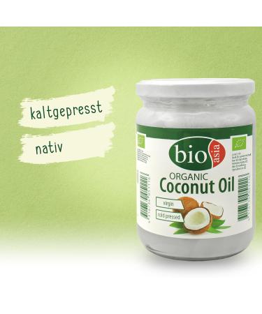 Bioasia Organic Coconut Oil 500ml - Cold Pressed Natural Vegan Cooking Oil & Cosmetics - 100% Additive-Free - Buy Online on GoSupps.com
