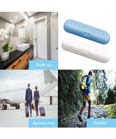 2 Pcs Electric Toothbrush Travel Case - Portable Holder for Oral-B Pro & Other Electric Toothbrushes by Hovesty (Blue&White) - Buy Online on GoSupps.com