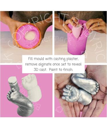 BabyRice Baby Casting Kit - White Shadow Box Frame, Silver Paint - Hand/Foot Casts (Blue/Blue) - Buy Online on GoSupps.com