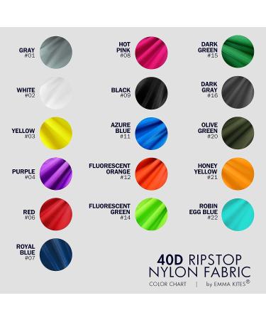 Emma Kites Fluorescent Green Ripstop Nylon Fabric 40D 1-Yard | Ultra-Light PU Coated Water Repellent Fluorescent Green Fabric | 60x36 Pre-Cut Piece - Buy Online on GoSupps.com