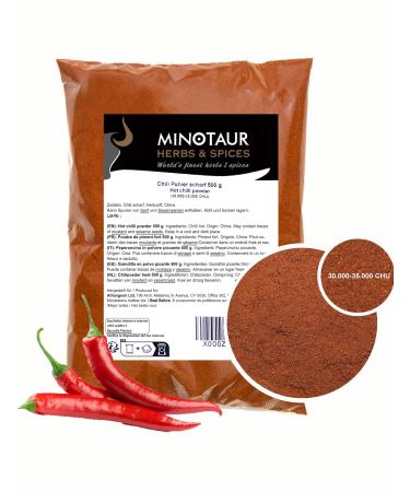 Minotaur Spices |Chilipulver fruity spicy chilli ground finest chili powder made of dried chili peppers with a mild sharpness 2 x 500g (1 kg) - Buy Online on GoSupps.com