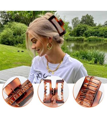 Extra Large 5 inch Hair Clips for Women - CUBACO 4pcs Acrylic Claw Clips for Thick Hair | Non-Slip and Stylish Hair Accessories for Long Hair | Durable XL Giant Hair Barrettes - Oversized Rectangle Jaw Clips - Buy Online on GoSupps.com