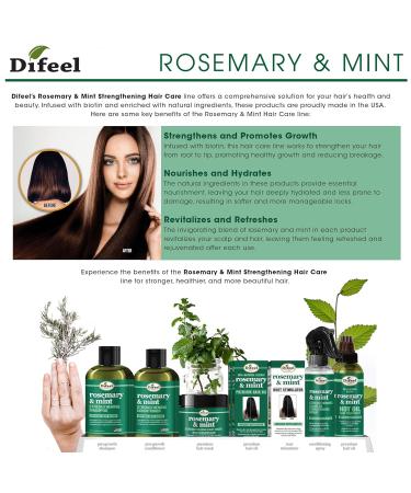 Buy Difeel Rosemary Mint Hair Conditioner with Biotin - 12 oz | Strengthen & Moisturize Hair Promote Growth Reduce Split Ends | International Shipping - Buy Online on GoSupps.com