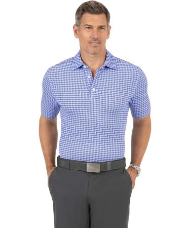 IBKUL Men's Athleisure UPF 50+ Icefil Cooling Polo - Charcoal/Lavender Curled Waves (Modern Fit, Size Large) - Buy Online on GoSupps.com