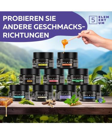 5 elementum Shilajit Sea Moss Ashwagandha Black Cumin Oil Fadogia Agrestis & Manuka Honey 25g 82 Fulvic Acid Mumijo Shilajit High Dose I Natural Flavor I 60 Days Solar Drying - Buy Online on GoSupps.com