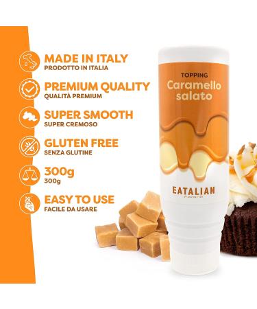 Eatalian by AMZ Better Salted Caramel Topping 300g | Sweet Protein Cream | Made in Italy | Ideal for Ice Cream & Desserts - Buy Online on GoSupps.com