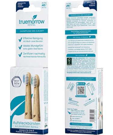 Truemorrow Sustainable Bamboo Brushes for Oral-B Pulsonic | 8-Piece Set | Plastic-Free Biodegradable Handle | Vegan Medium Bristle | Colorful & Eco-Friendly - Buy Online on GoSupps.com