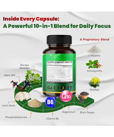 VEGATOT Premium Organic Bacopa Monnieri Complex 10-in-1 Formula with Magnesium, Vitamin B6, L-Theanine, Alpha-GPC & Ashwagandha Supports Memory, Focus & Clarity 150 Capsules 150 count (pack of 1) - Buy Online on GoSupps.com