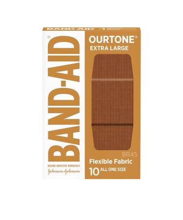 Band-Aid Brand Ourtone Adhesive Bandages  Flexible Protection & Care of Minor Cuts & Scrapes  Quilt-Aid Pad for Painful Wounds  BR45  Extra Large  10 ct