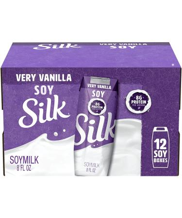 Silk Shelf-Stable Soy Milk Singles Very Vanilla 8 oz, Pack of 12 - Dairy-Free, Vegan, Non-GMO Project Verified - Buy Online on GoSupps.com