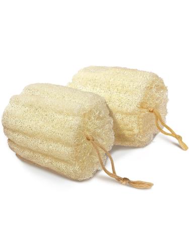 Natural Shower Loofah Sponge Bath Exfoliating Loofa Body Scrubber Soft and Easy Foaming Spa Luffa Sponges (2Pack) 2 Count (Pack of 1)