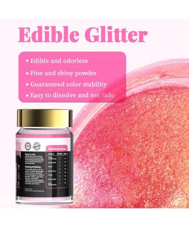 Annexual Pink Glitter Powder for Drinks - FDA Certified Vegan Edible Glitter for Cocktails Cakes & More - 15g Drinkable & Tasteless - Buy Online on GoSupps.com