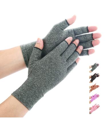 Duerer Arthritis Gloves Compressions Gloves Women and Men Relieve Pain from Rheumatoid RSI Carpal Tunnel Hand Gloves for Dailywork Hands and Joints Pain Relief(Grey L) L Grey