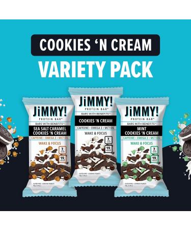 JiMMY! Protein Bars Cookies 'N Cream Variety Box 15 x 58g - Buy Online on GoSupps.com