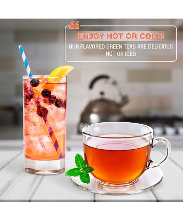 Organic Green Tea with Natural Ginger Peach Flavor - 50 Double Chambered Tea Bags | Low Caffeine, USDA Certified Organic, Non-GMO - Gluten Free - Buy Online on GoSupps.com