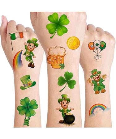 JOEHAPY 229+ PCS St. Patrick's Day Tattoo Stickers - 28 Sheets Green Shamrock Temporary Tattoos for Kids, Men, Women - Irish Party Favor Supply - Buy Online on GoSupps.com